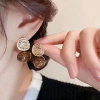 1 Pair Retro Irregular Color Block Plating Alloy Gold Plated Drop Earrings main image 6