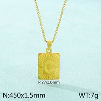 Stainless Steel 18K Gold Plated Basic Plating Letter Pendant Necklace sku image 3