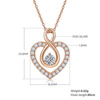 Elegant Heart Shape Sterling Silver Moissanite Rose Gold Plated Silver Plated Pendant Necklace main image 2