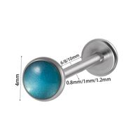 Glam Cute Shiny Round Stainless Steel Artificial Gemstones Lip Stud Ear Studs In Bulk main image 2