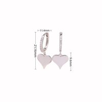 1 Pair Sweet Heart Shape Inlay Sterling Silver Zircon Drop Earrings main image 3