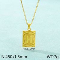 Stainless Steel 18K Gold Plated Basic Plating Letter Pendant Necklace sku image 8