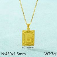 Stainless Steel 18K Gold Plated Basic Plating Letter Pendant Necklace sku image 7