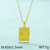 Stainless Steel 18K Gold Plated Basic Plating Letter Pendant Necklace sku image 6