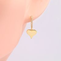 1 Pair Sweet Heart Shape Inlay Sterling Silver Zircon Drop Earrings main image 5