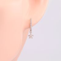 1 Pair Simple Style Star Inlay Sterling Silver Zircon Drop Earrings main image 6