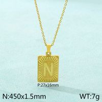 Stainless Steel 18K Gold Plated Basic Plating Letter Pendant Necklace sku image 14