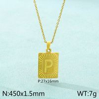 Stainless Steel 18K Gold Plated Basic Plating Letter Pendant Necklace sku image 16