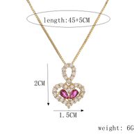 Ig Style Simple Style Heart Shape Copper Plating Inlay Zircon Gold Plated Pendant Necklace main image 3