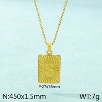 Stainless Steel 18K Gold Plated Basic Plating Letter Pendant Necklace sku image 19