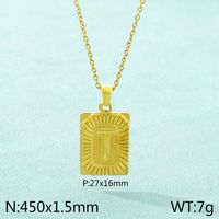 Stainless Steel 18K Gold Plated Basic Plating Letter Pendant Necklace sku image 20