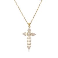 Ig Style Simple Style Cross Copper Plating Inlay Zircon Gold Plated Pendant Necklace main image 6