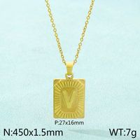 Stainless Steel 18K Gold Plated Basic Plating Letter Pendant Necklace sku image 22