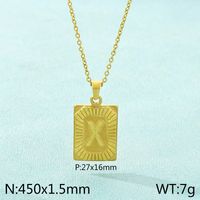 Stainless Steel 18K Gold Plated Basic Plating Letter Pendant Necklace sku image 24