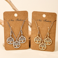 Simple Style Tree Alloy Plating Hollow Out Women's Earrings Necklace main image 1
