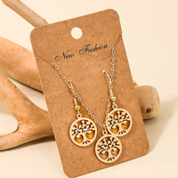 Simple Style Tree Alloy Plating Hollow Out Women's Earrings Necklace main image 3