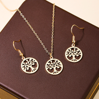 Simple Style Tree Alloy Plating Hollow Out Women's Earrings Necklace main image 5