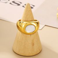 Stainless Steel 18K Gold Plated Simple Style Plating Inlay Oval Opal Jewelry Set main image 5