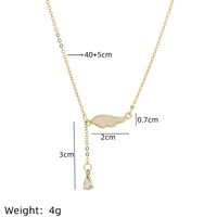 Wholesale IG Style Simple Style Electrocardiogram Wings Bow Knot 201 Stainless Steel Copper Plating Inlay Opal Zircon Pendant Necklace sku image 6