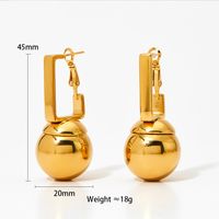 1 Pair Simple Style Ball Polishing Plating 304 Stainless Steel 16K Gold Plated White Gold Plated Gold Plated Drop Earrings main image 2