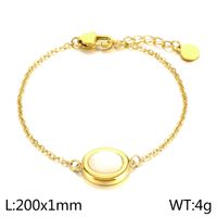Stainless Steel 18K Gold Plated Simple Style Plating Inlay Oval Opal Jewelry Set sku image 1