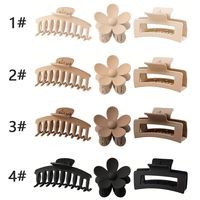 Women's Solid Color Commute Square Flower Plastic Criss Cross Flowers Hollow Out Hair Claws main image 5