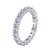 Elegant Glam Geometrisch Sterling Silber Gra Überzug Inlay Moissanit Ringe sku image 1