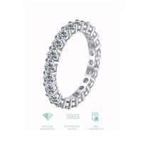 Elegant Glam Geometric Sterling Silver Gra Plating Inlay Moissanite Rings main image 3