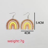 1 Pair Sweet Rainbow Heart Shape Arylic Drop Earrings main image 2