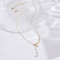 304 Stainless Steel 14K Gold Plated Simple Style Plating Inlay Round Star Freshwater Pearl Necklace main image 3