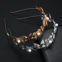 Frau Dame Schmetterling Metall Inlay Künstliche Perlen Haarband main image 1