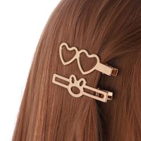 Women's Simple Style Heart Shape Cat Bow Knot Alloy Plating Hair Clip main image 3
