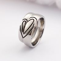 Simple Style Heart Shape Titanium Steel Rings main image 1