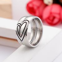 Simple Style Heart Shape Titanium Steel Rings main image 5