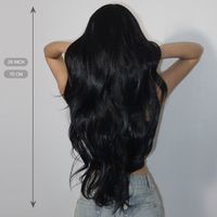 Women's Simple Style Black Casual Holiday Chemical Fiber Bangs Long Curly Hair Wig Net main image 7