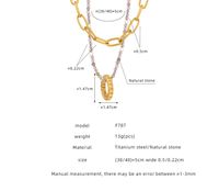 Einfacher Stil Kreis Ein Naturstein Titan Stahl Perlen Überzug 18 Karat Vergoldet Doppellagige Halsketten main image 2