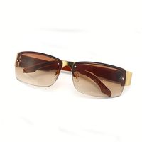 Cool Style Gradient Color Resin Square Half Frame Women's Sunglasses main image 5