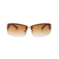 Cool Style Gradient Color Resin Square Half Frame Women's Sunglasses main image 4