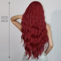 Women's Simple Style White Red Casual Chemical Fiber Bangs Long Curly Hair Wig Net main image 8