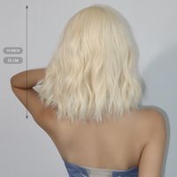 Women's Simple Style Gold Casual Chemical Fiber Bangs Short Curly Hair Wig Net main image 7