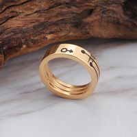 Acero Titanio Chapados en oro de 18k Estilo Simple Geométrico Anillos main image 6