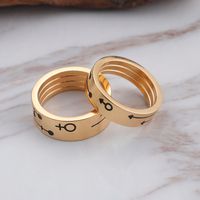 Acero Titanio Chapados en oro de 18k Estilo Simple Geométrico Anillos main image 4