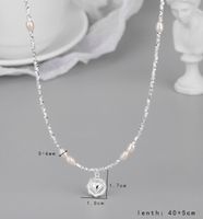 Simple Style Solid Color Sterling Silver Shell Beaded Handmade Double Layer Necklaces main image 2