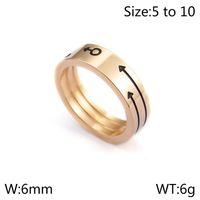 Titanium Steel 18K Gold Plated Simple Style Geometric Rings sku image 4