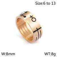 Titanium Steel 18K Gold Plated Simple Style Geometric Rings sku image 10