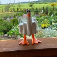 Cute Funny Middle Finger Duck Synthetic Resin Ornaments main image 1