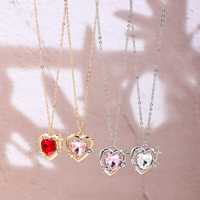 Princess Cute Sweet Star Heart Shape Alloy Plating Inlay Rhinestones Women's Pendant Necklace main image 1