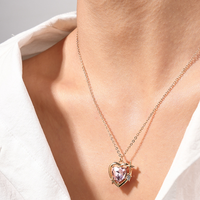 Princess Cute Sweet Star Heart Shape Alloy Plating Inlay Rhinestones Women's Pendant Necklace main image 4