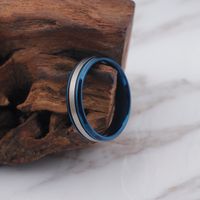 Simple Style Geometric Titanium Steel Rings main image 7