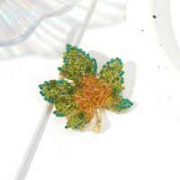 Elegant Shiny Maple Leaf Alloy Rhinestones Women's Brooches sku image 5